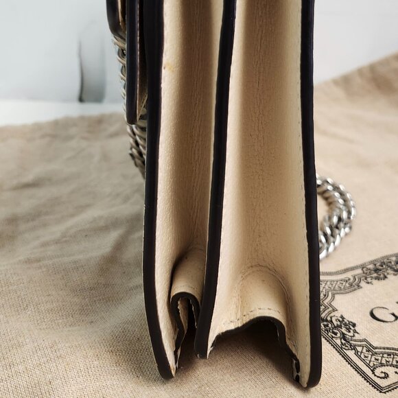 Gucci Dionysus Small Leather Shoulder Bag – Crystal Tiger Head – Ivory - Picture 6 of 16